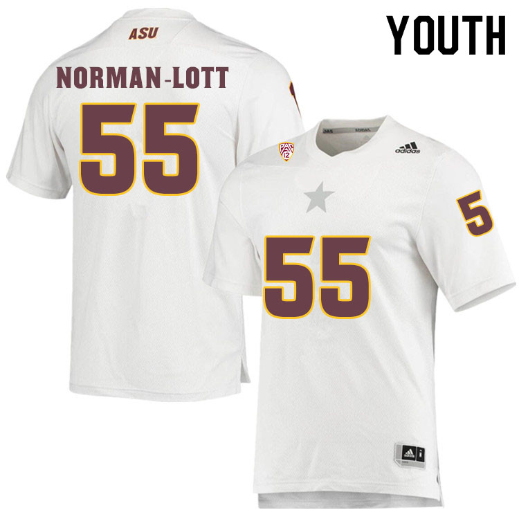 Youth #55 Omarr Norman-LottArizona State Sun Devils College Football Jerseys Sale-White - Click Image to Close